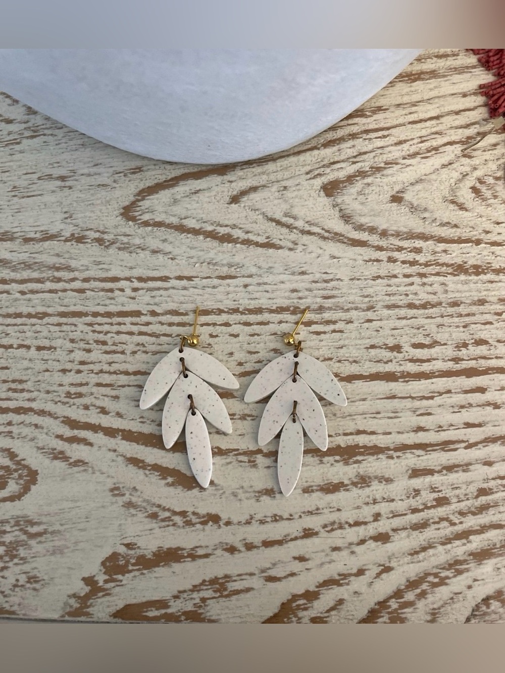 Etsy: Handmade Polymer Clay Dangling Leaf Earrings